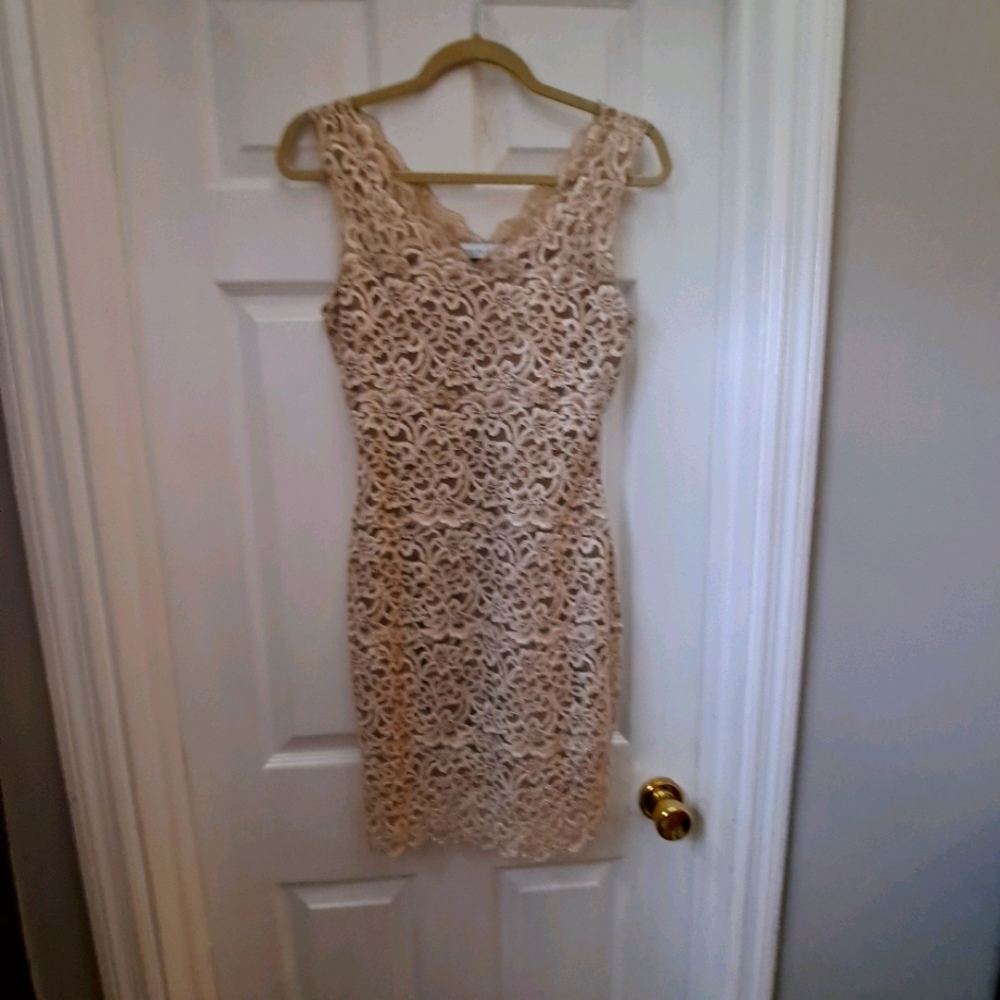 Lace Mini dress white house/black Market ecru lace